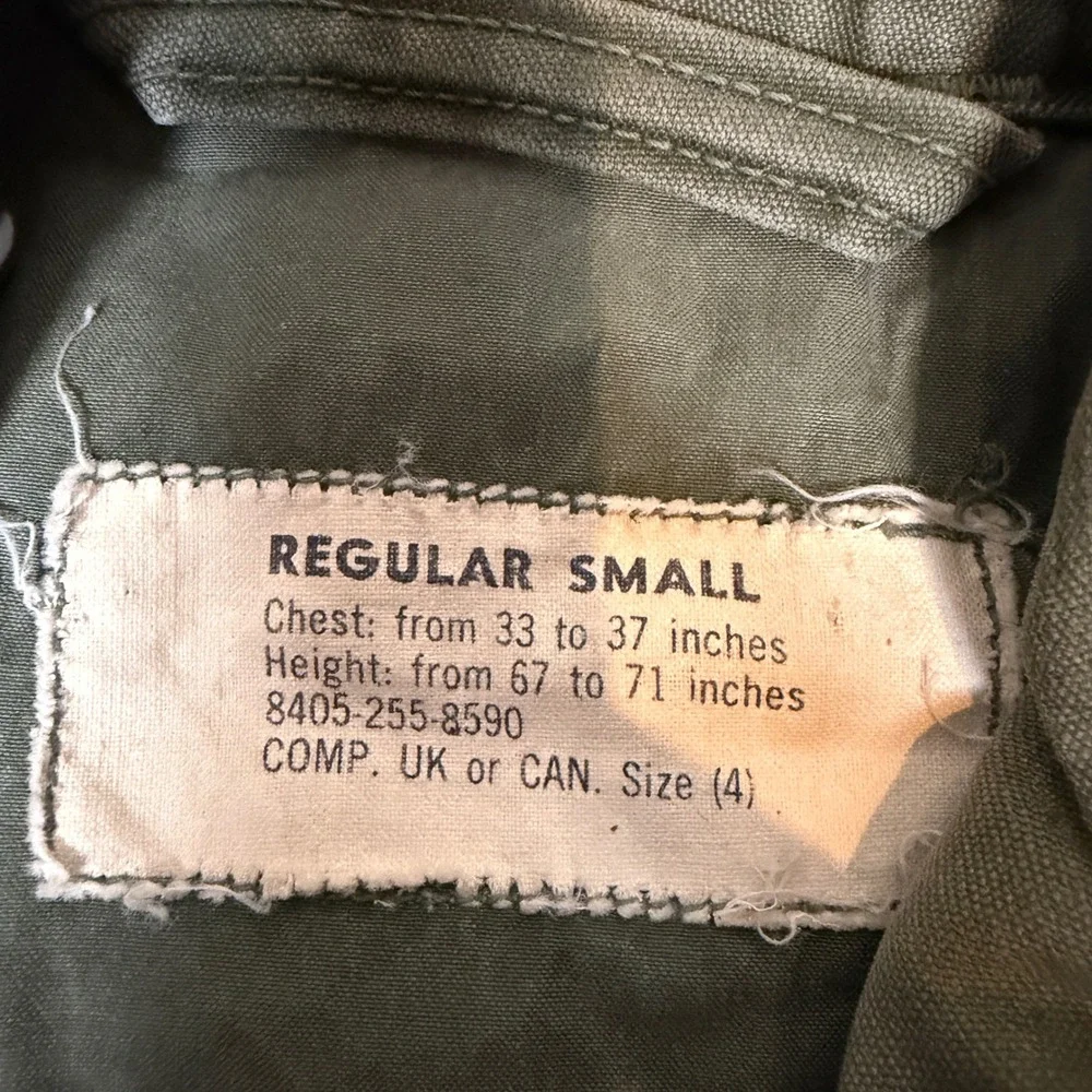 Vintage 60s US Army M-51 Field Jacket Olive drab OG-107 Small vietnam jungle